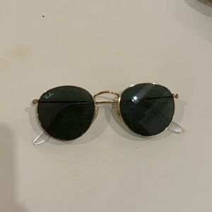 Ray-Ban Gold Frame Sunglasses with Dark Lenses